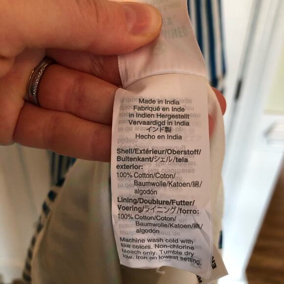 J.Crew Striped Tiered Cotton Dobby Midi Dress - Picture 7 of 10